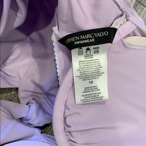 Carmen Marc Valvo Purple Knotted Bathing Suit - Picture 4 of 4